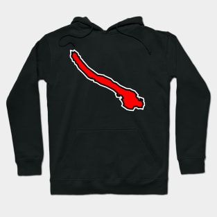 Galiano Island BC Silhouette in Crimson Red - Galiano Island Hoodie